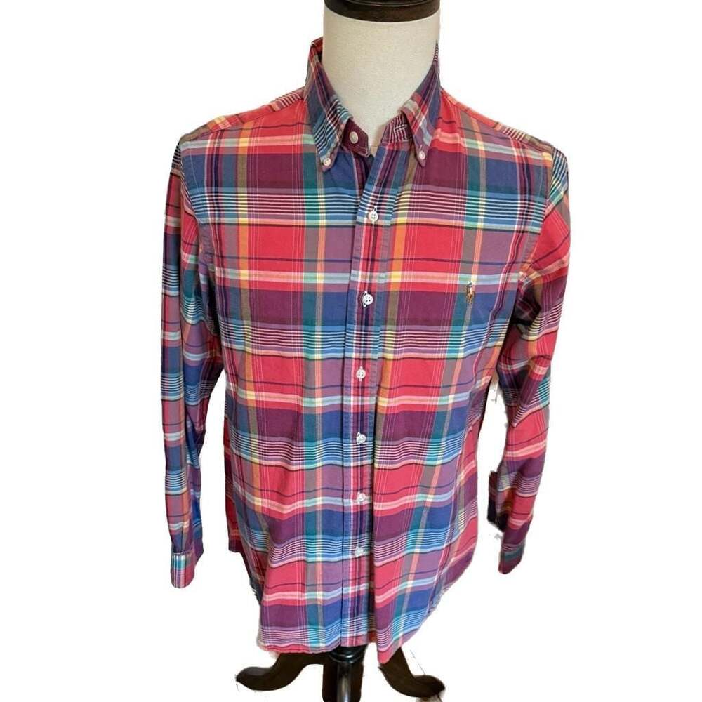 Ralph Lauren Plaid Button Down Shirt Size M